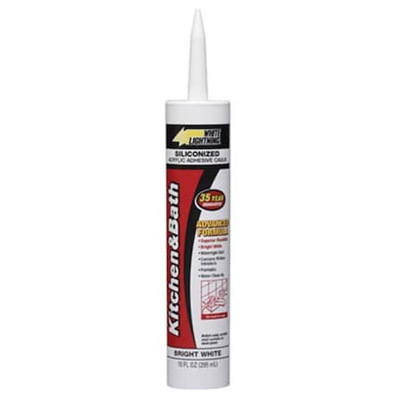White Lightning WL02510 10 oz Siliconized Acrylic Latex Kitchen and Bath Caulk 161962